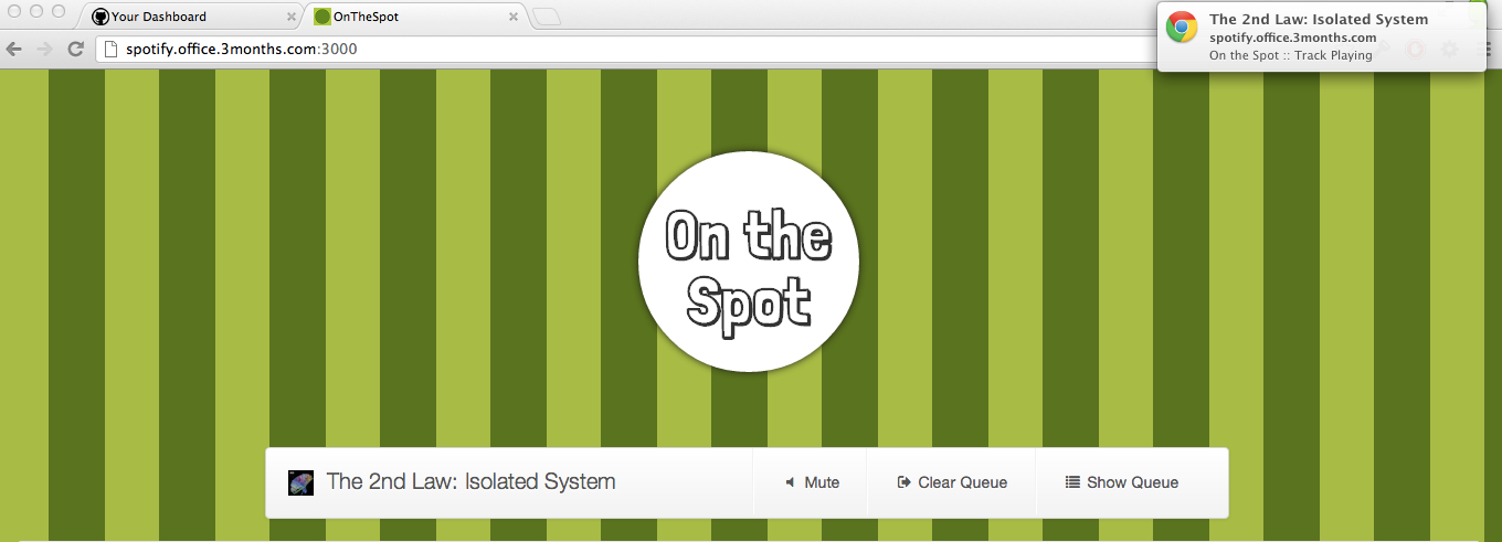 On the Spot displaying a notification