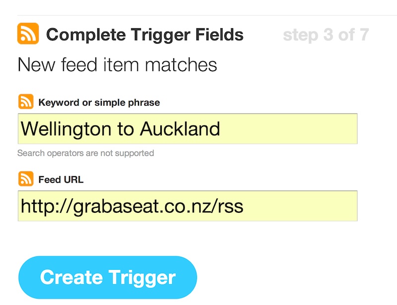 IFTTT RSS Form