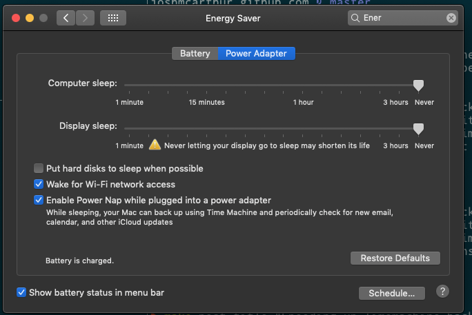 Energy Saver - do not sleep